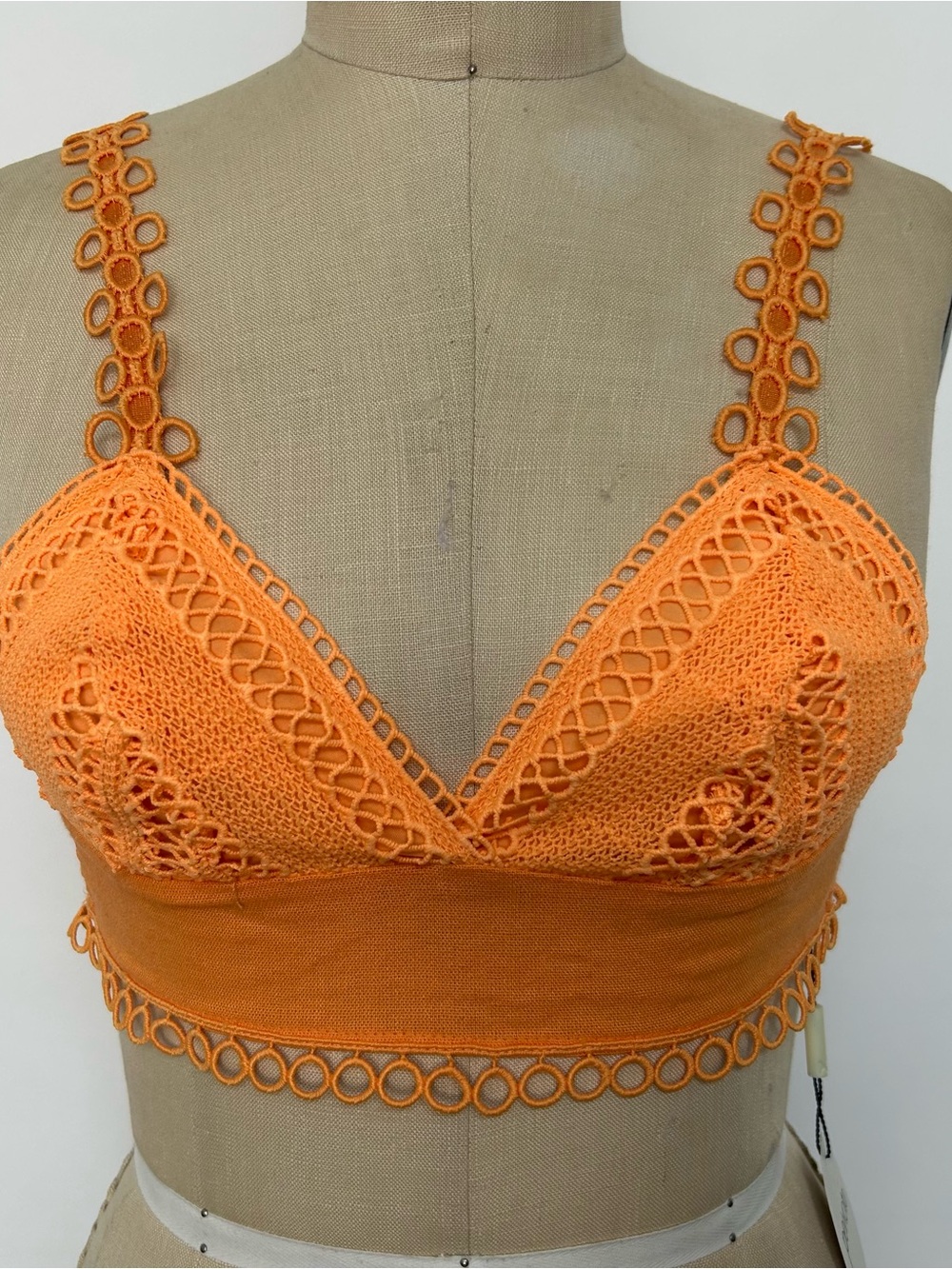 Peixoto Orange Crochet Bralette